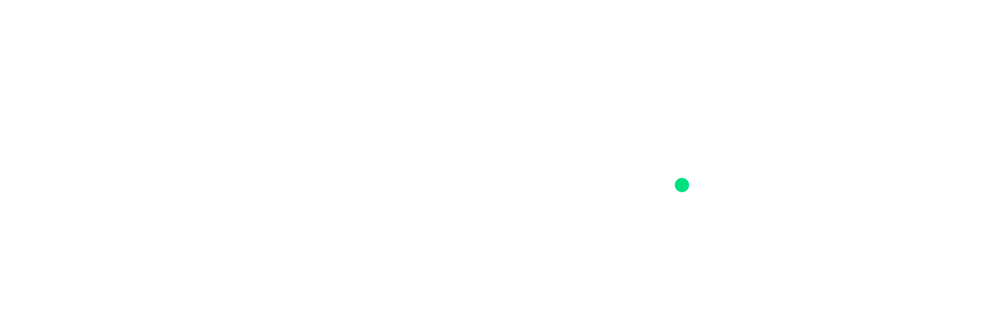 KANDO long logo-white green dot-20250903